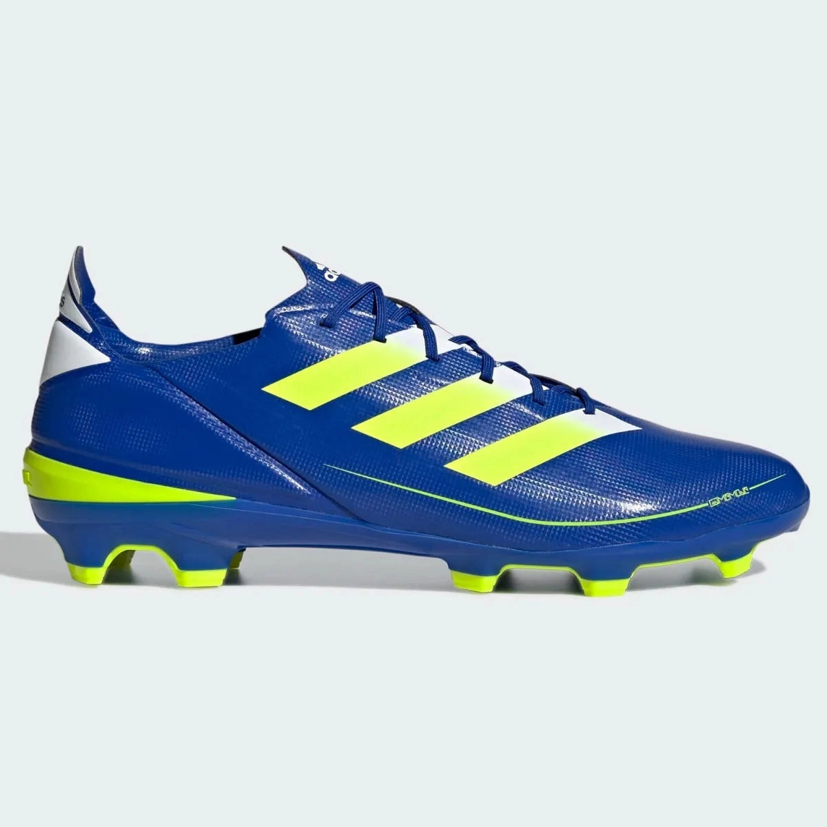 Youth Soccer Cleats No Laces Adidas GameMode FG - Royal-Volt-White