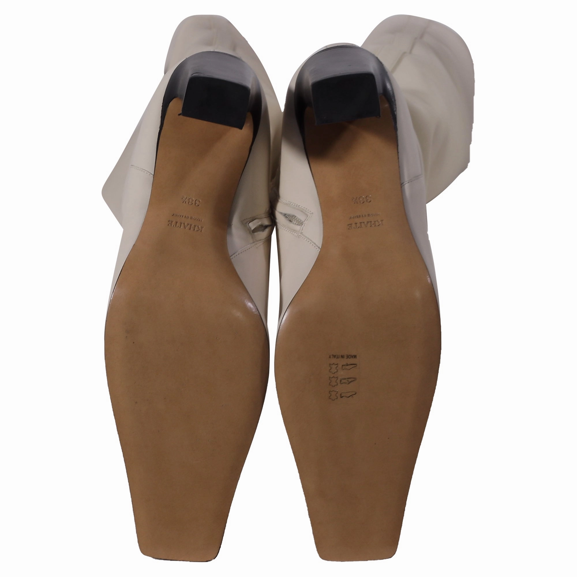 Guys Combat Boots Khaite Marfa Over-The-Knee Boots in White Leather