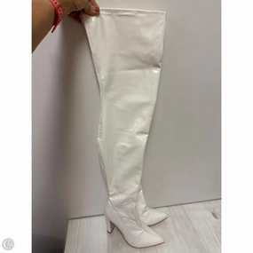 White Country Boots Boots Over-the-knee Heels By Clothes Mentor In White, Size: 7.5