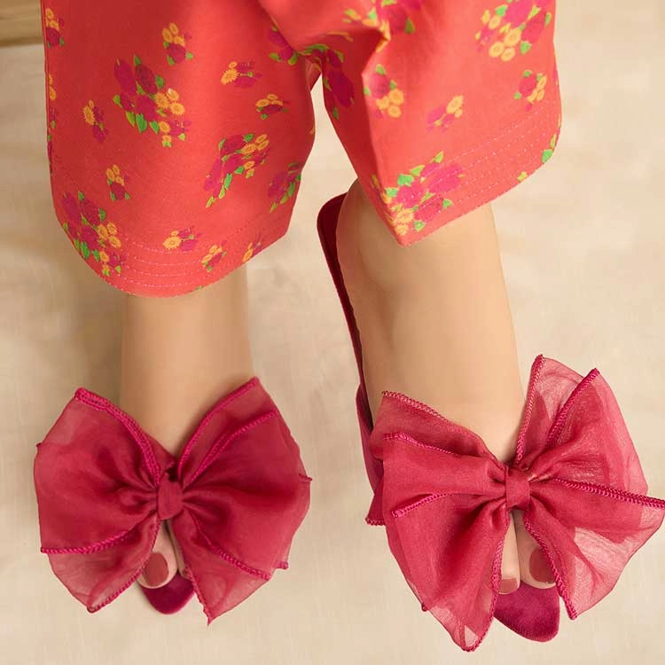 Glambow (Hot Pink) Knee High Boots With Heel Wide Calf