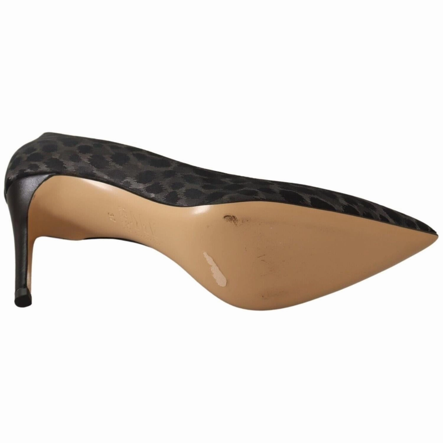 Sofia Black Leopard Leather Stiletto High Heels Pumps Shoes High Heels For Homecoming