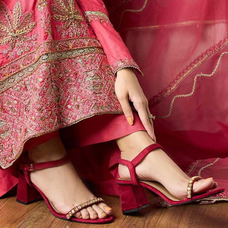 Saj Dhaj Leather High Heel Shoes