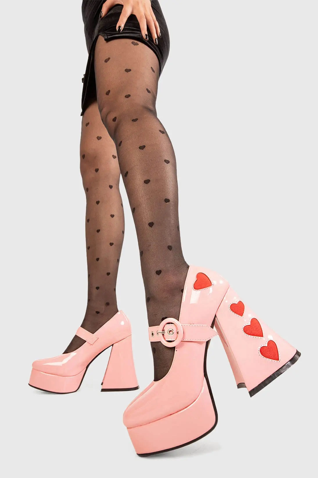 Knee High Leather Boots No Heel Love Sick Platform Heels