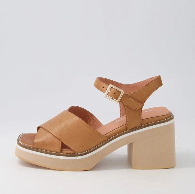 Leather Knee High Boots With Heel Django and Juliette Jemi ~ Tan ~ Black ~ Vanilla ~ Leather