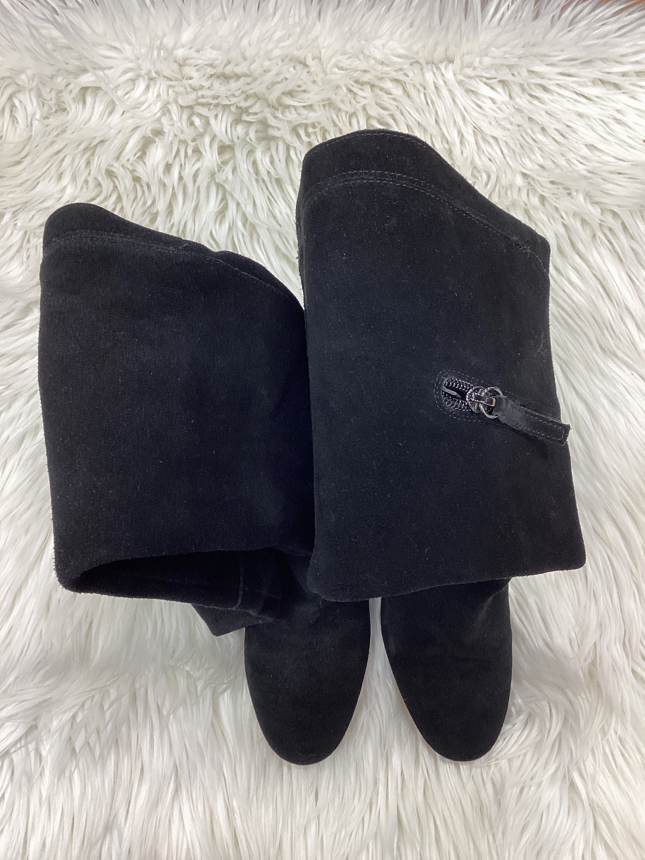 Boots Over-The-Knee Heels By White House Black Market In Black, Size:8.5 Boots Suede
