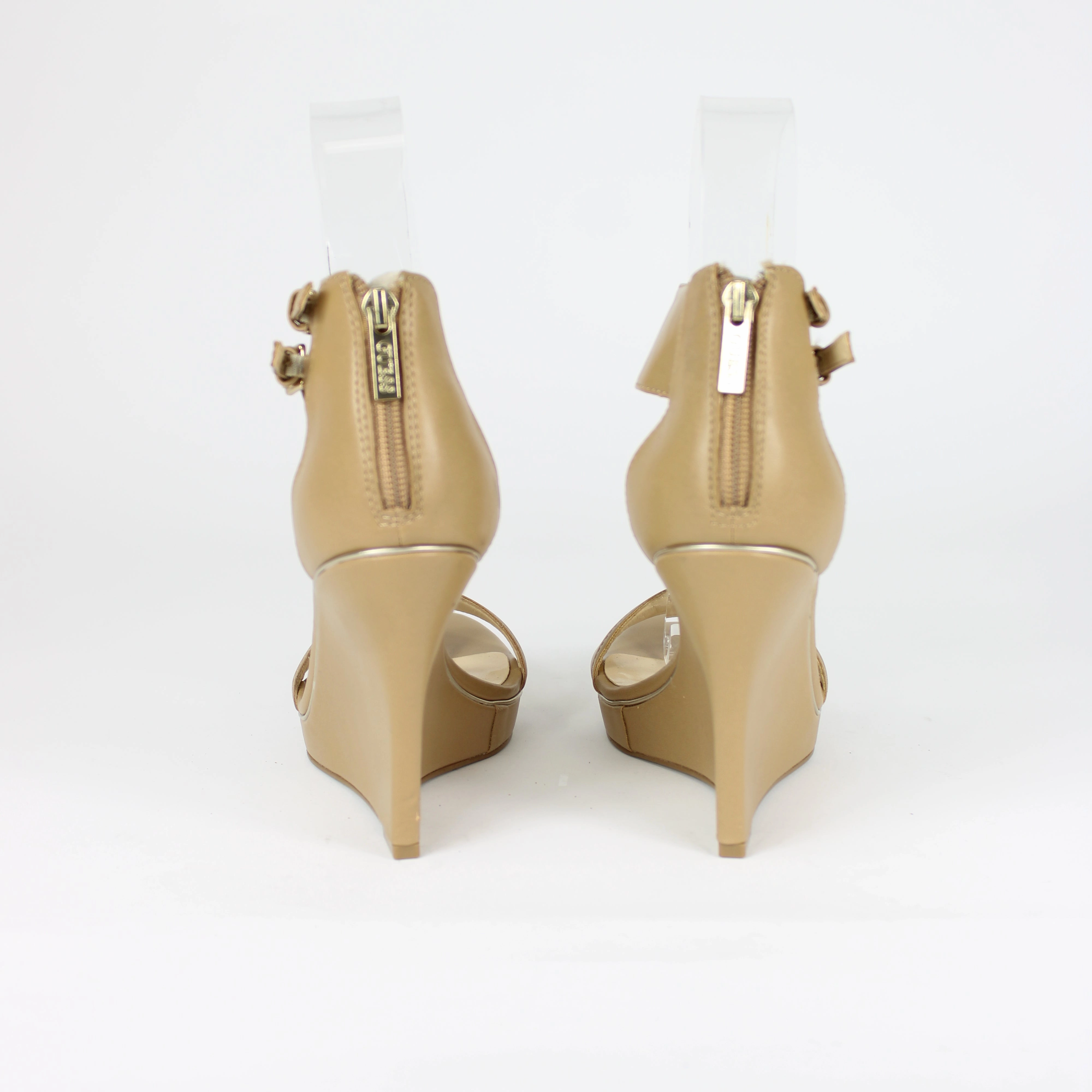 Guess Beige Leather Block High Heels Sneaker With High Heel