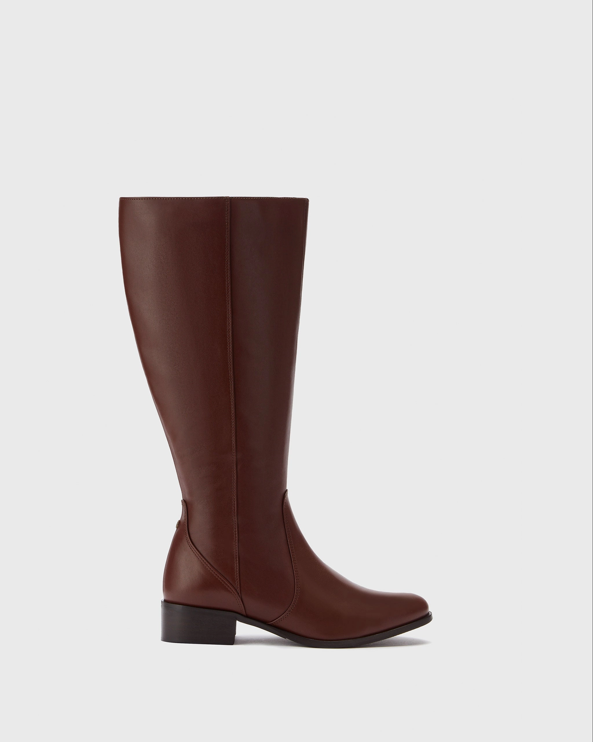 Haltham Tall Knee High Boots in Brown Leather