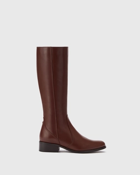 Haltham Tall Knee High Boots in Brown Leather Knee-high Cowboy Boots