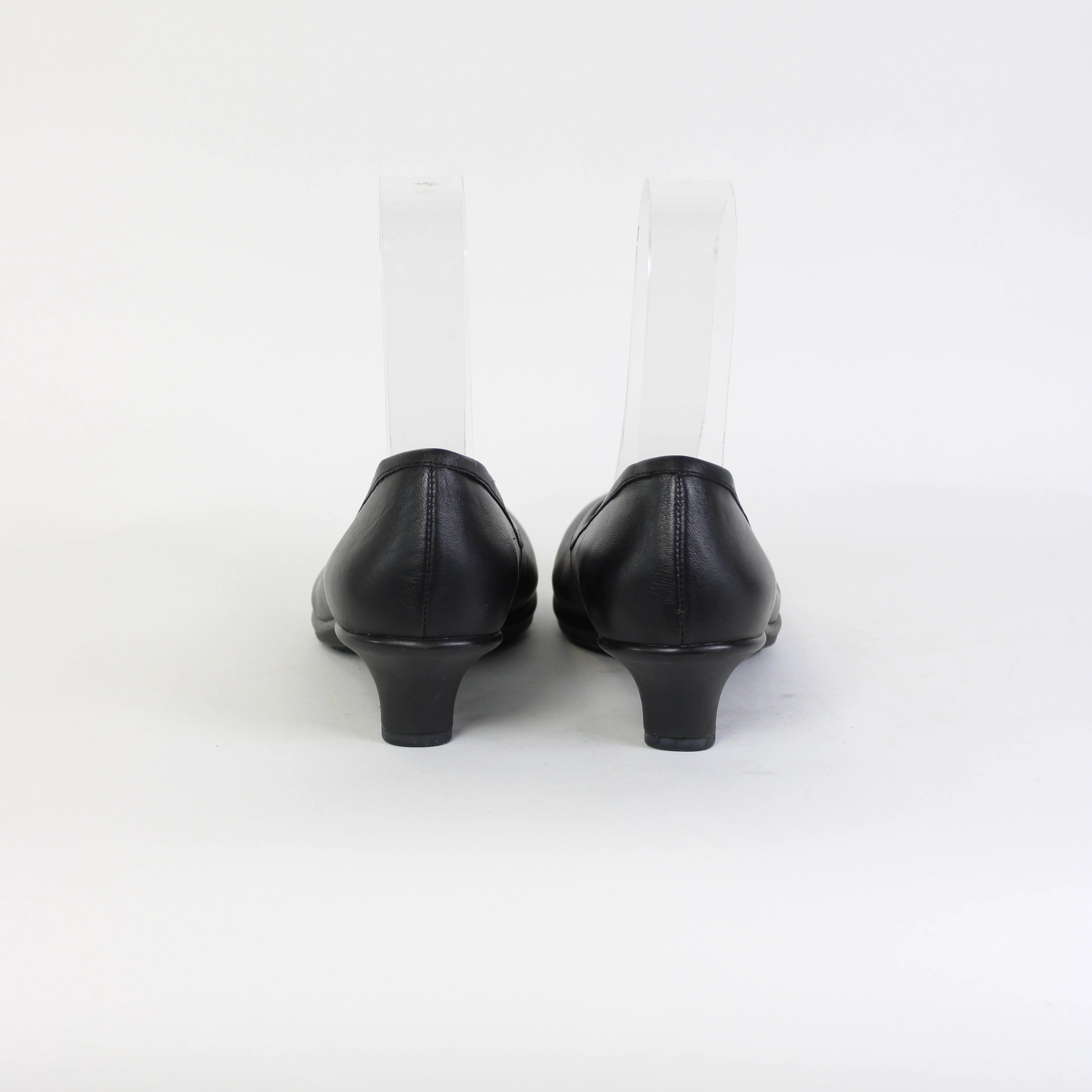 Crocs Black Leather Low Heels Forever High Heels