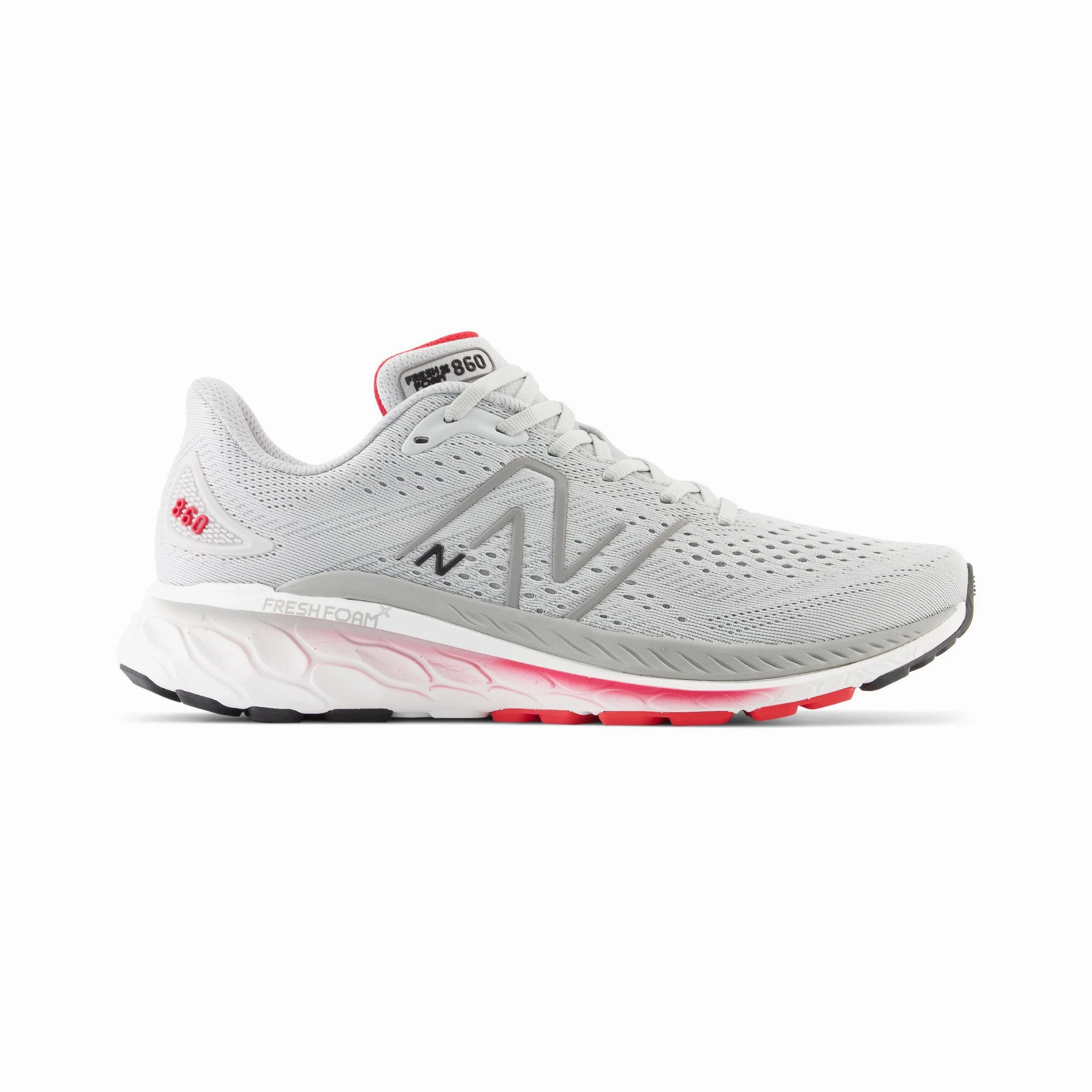 Men's New Balance Fresh Foam X 880v12, Light Aluminum/True Red, 9.5 4E Extra Wide Fuelcore Nergize New Balance