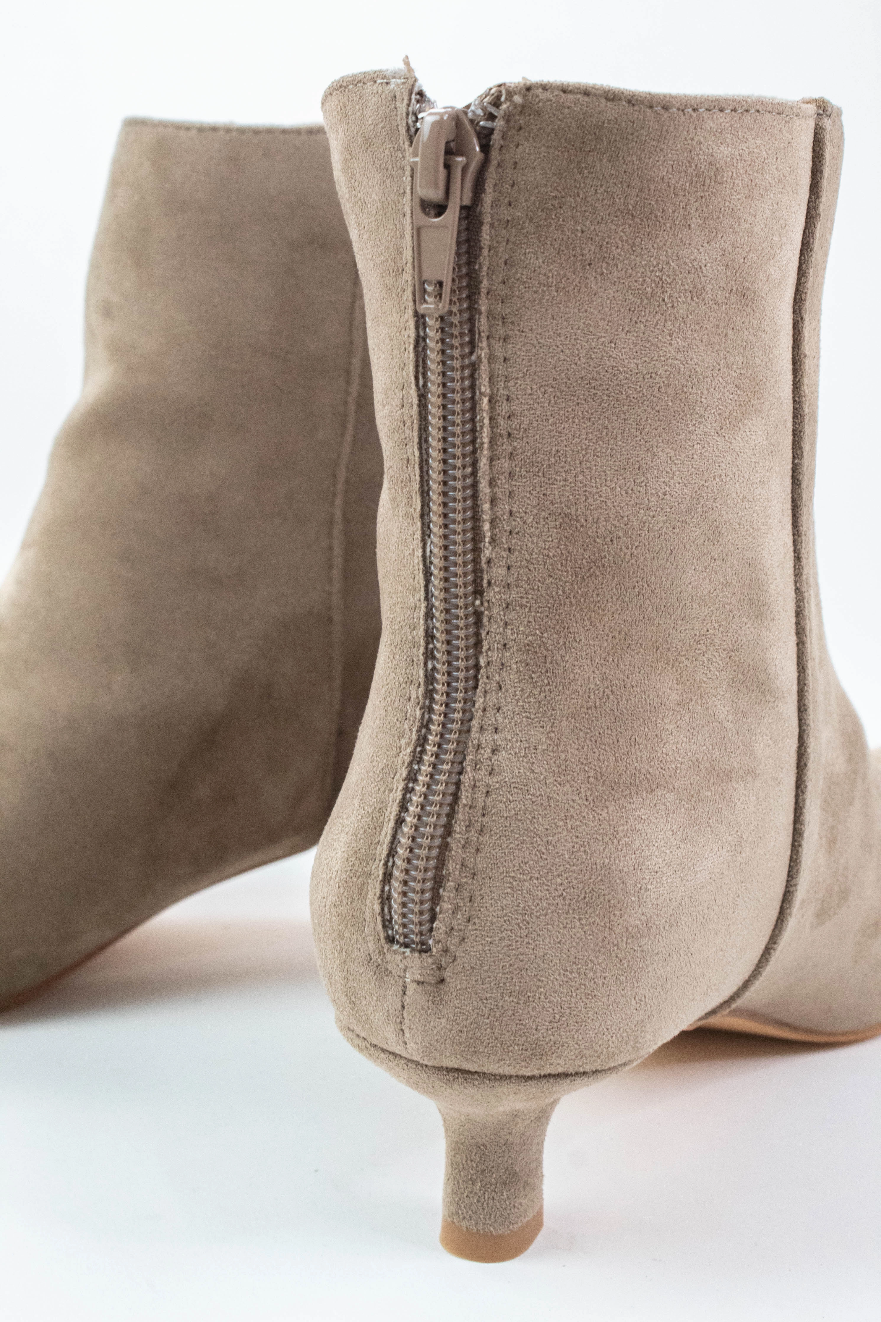 Genesis Kitten Heel Bootie, Taupe | Beach by Matisse Ankle Boots Low Block Heel