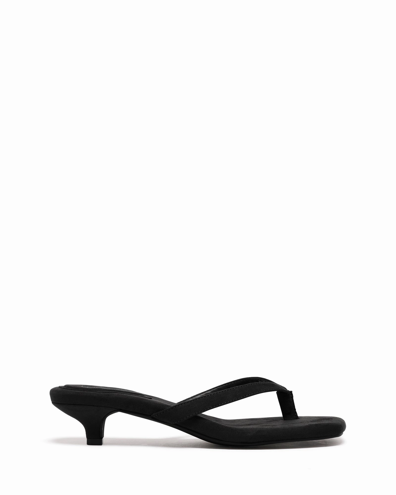 Heatwave Thong Heel Black Microsuede Colin Stuart High Heels
