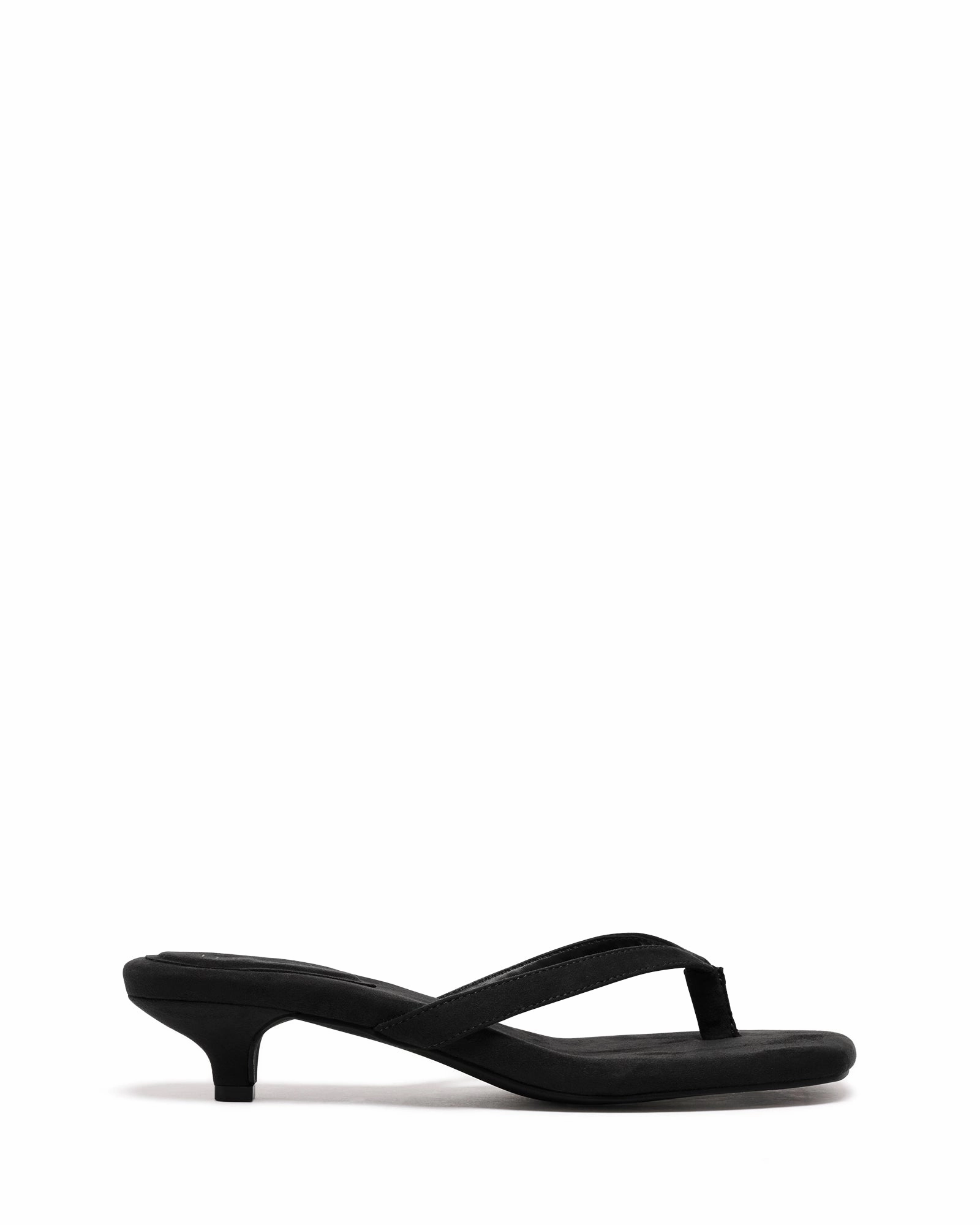 Heatwave Thong Heel Black Microsuede