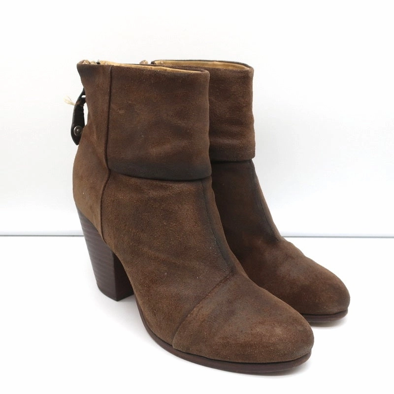 Rag & Bone Classic Newbury Ankle Boots Brown Suede Size 9 High Heel Booties High Heels Xxx