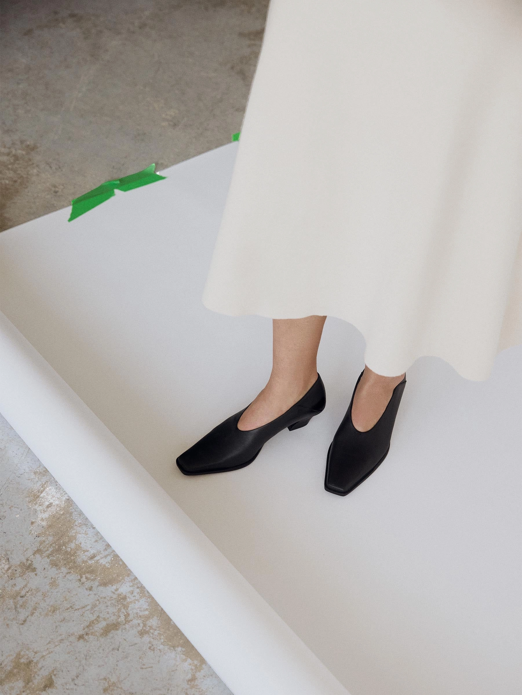 Soria Black Heel Wedge Tennis Shoes