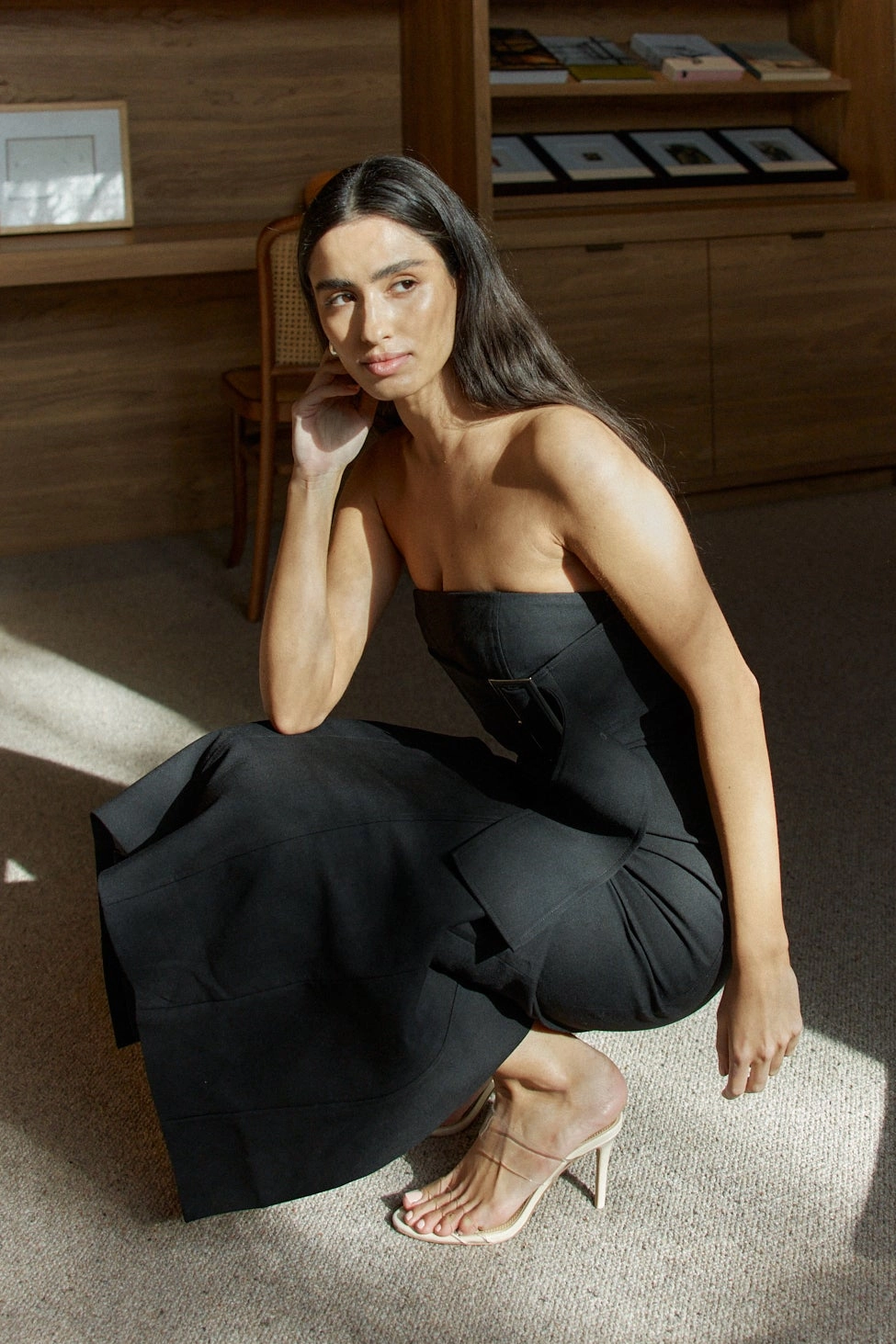 Brooklyn Stiletto Mules - Cream White Patent Leather & Vinylite 6 Inch High Heels