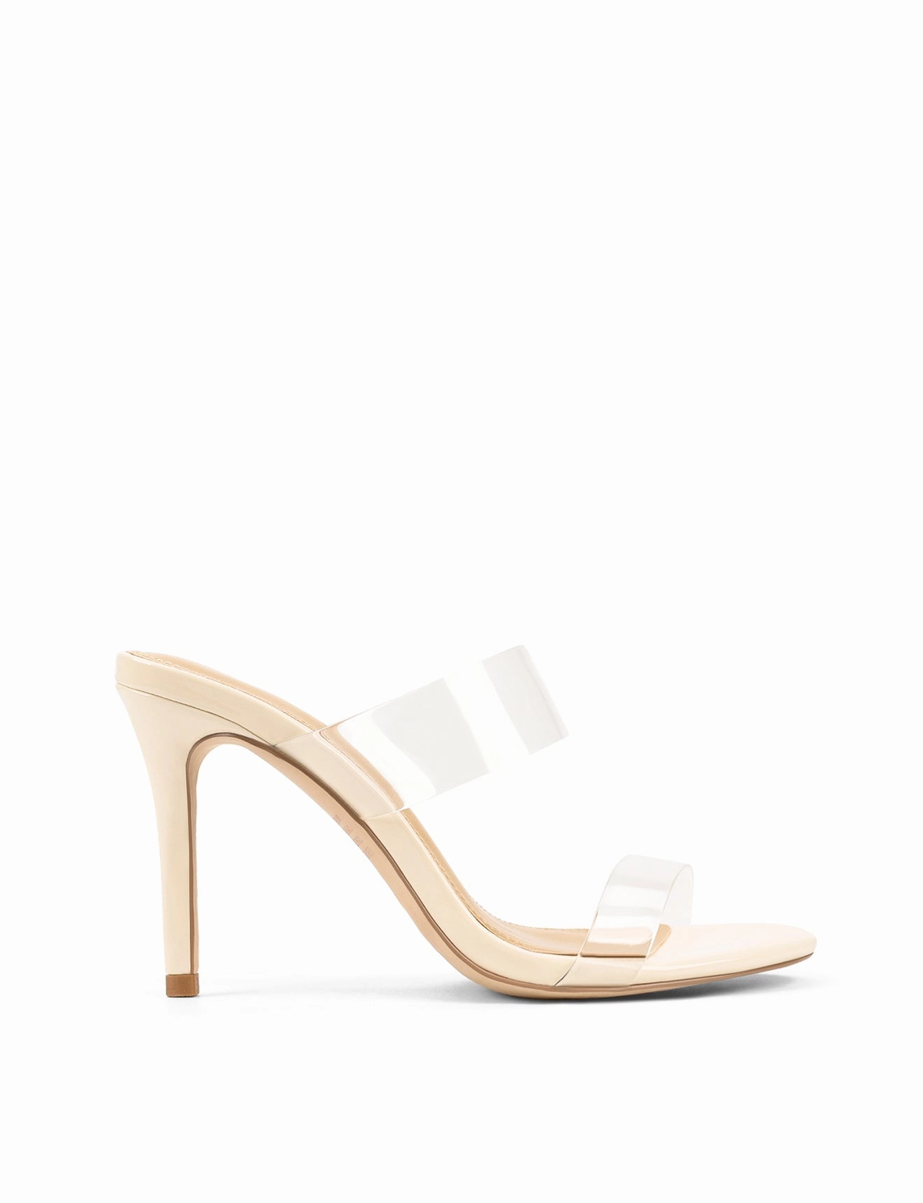 Pumps And High Heels Brooklyn Stiletto Mules - Cream White Patent Leather & Vinylite