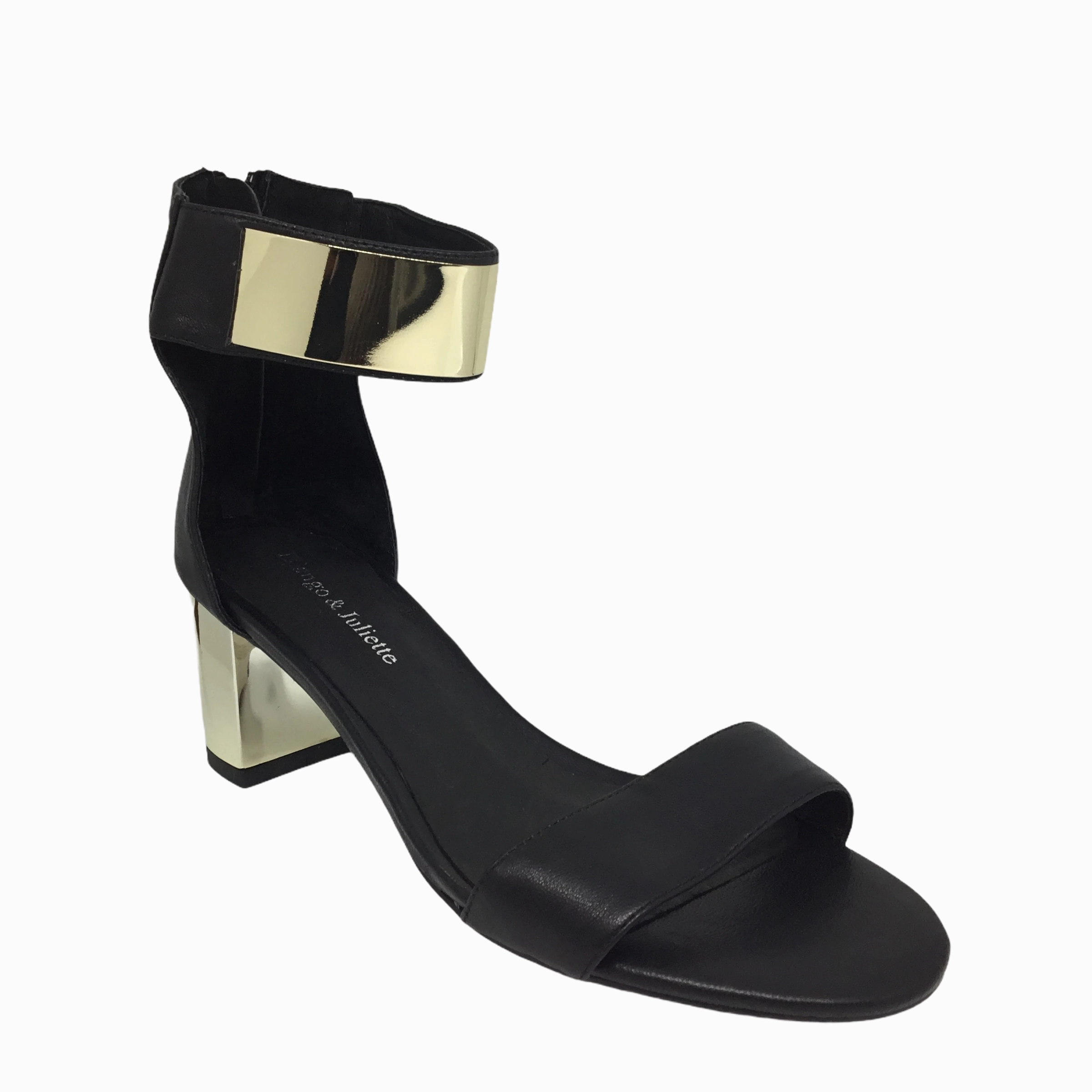 High Heel Toms Django & Juliette Quentin Black Leather Heel