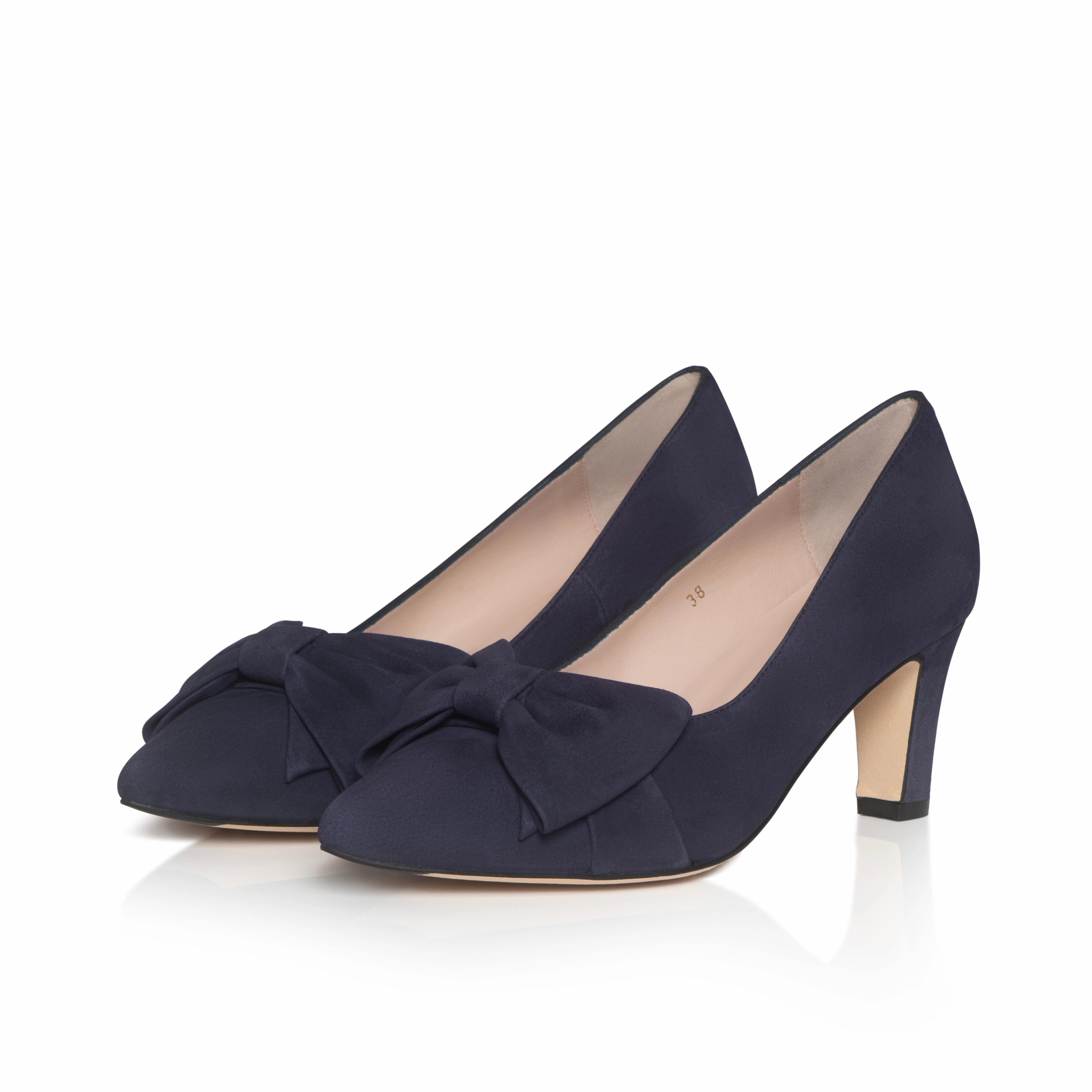 Lori Extra-Wide Fit Court Shoe  Navy Suede Godzilla High Heels