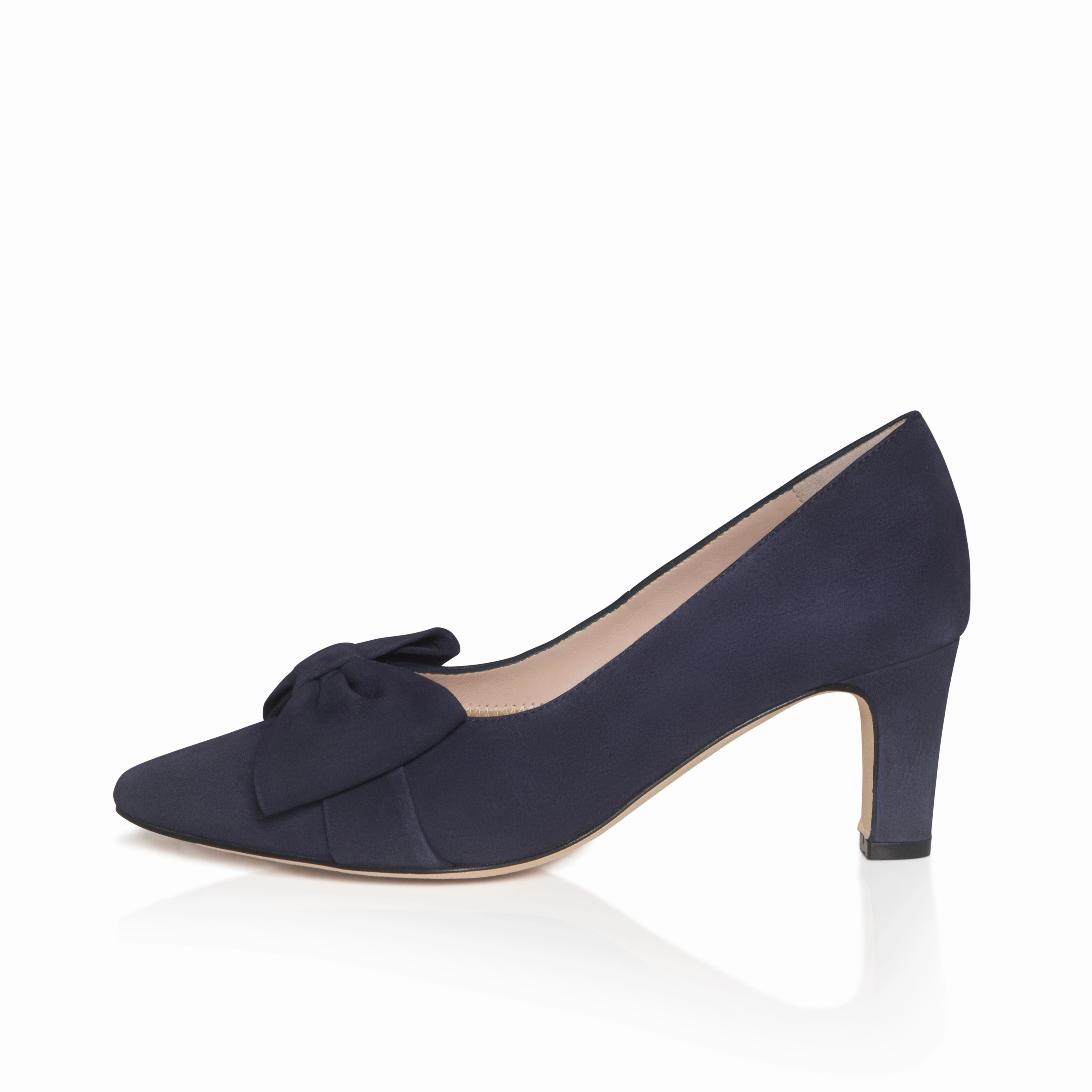 Lori Extra-Wide Fit Court Shoe  Navy Suede High Heel Pants