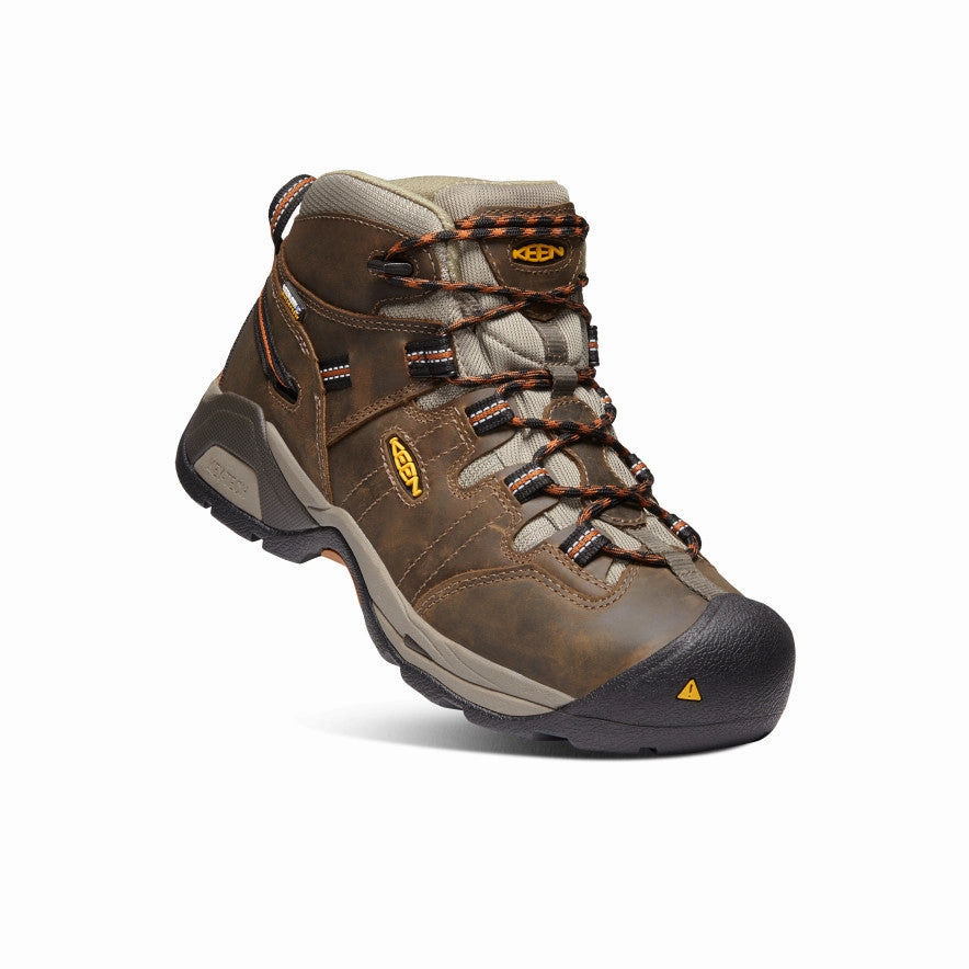 Pacific Hiking Boots Men's Detroit XT Waterproof Boot (Soft Toe)  |  Black Olive/Leather Brown