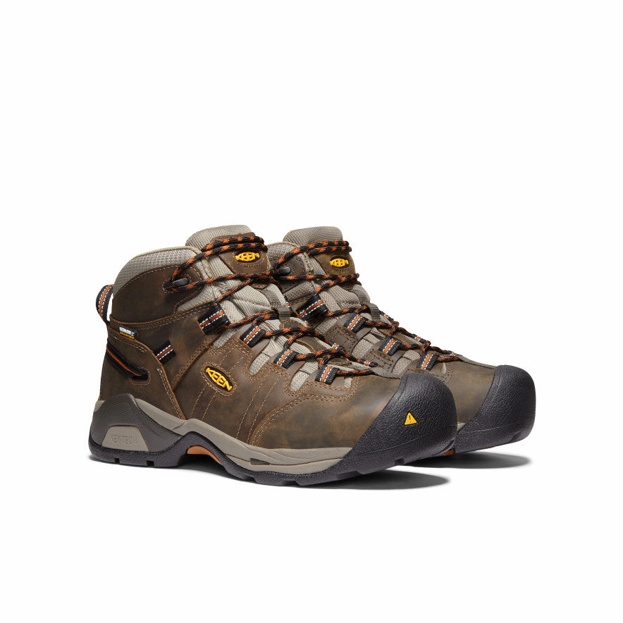 St Elias Waterproof Hiking Boots Men's Detroit XT Waterproof Boot (Soft Toe)  |  Black Olive/Leather Brown
