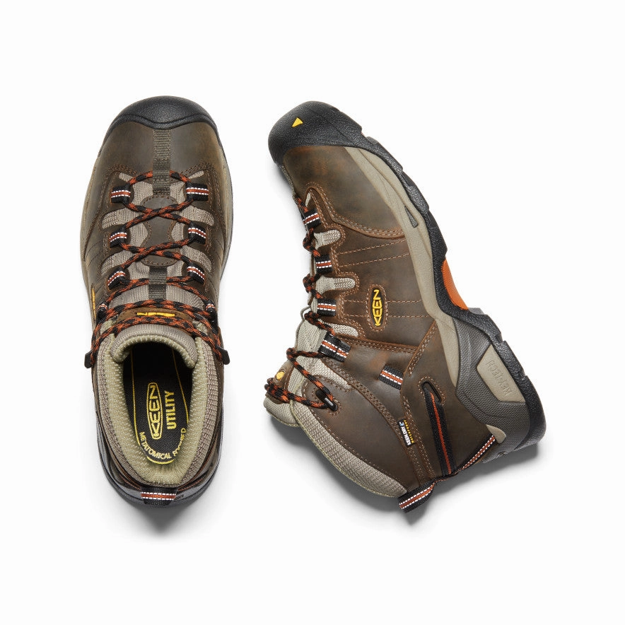 Hiking Boots Camo Men's Detroit XT Waterproof Boot (Soft Toe)  |  Black Olive/Leather Brown