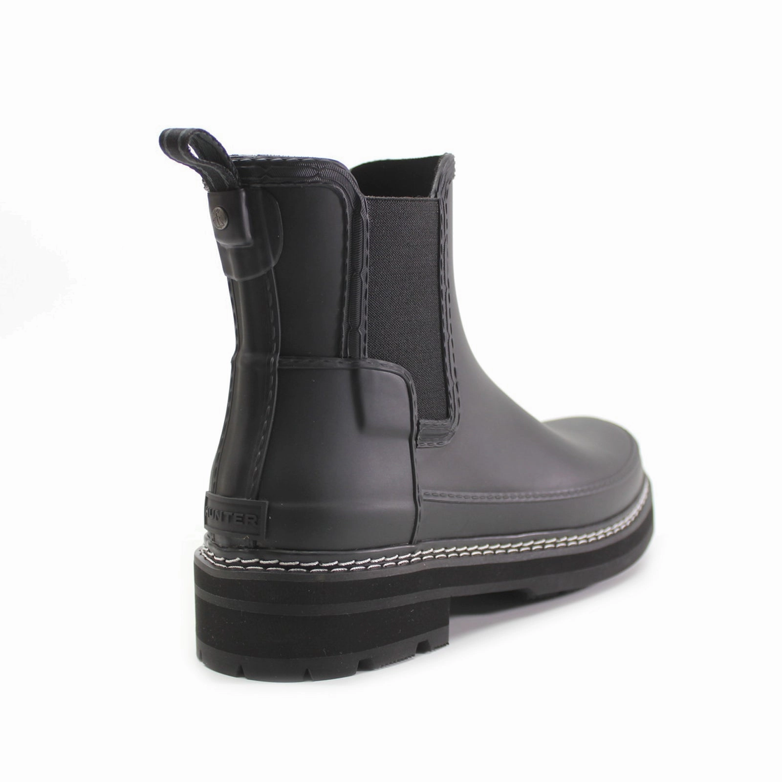 Sexy High Heel Ankle Boots Hunter Refined Chelsea Stitch Rubber Women's Slip On Black Boots