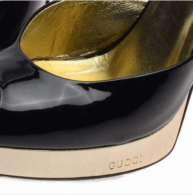 Iconic Vintage Gucci - Black Platform Peep Toe Heels - 8 High Heels Skates