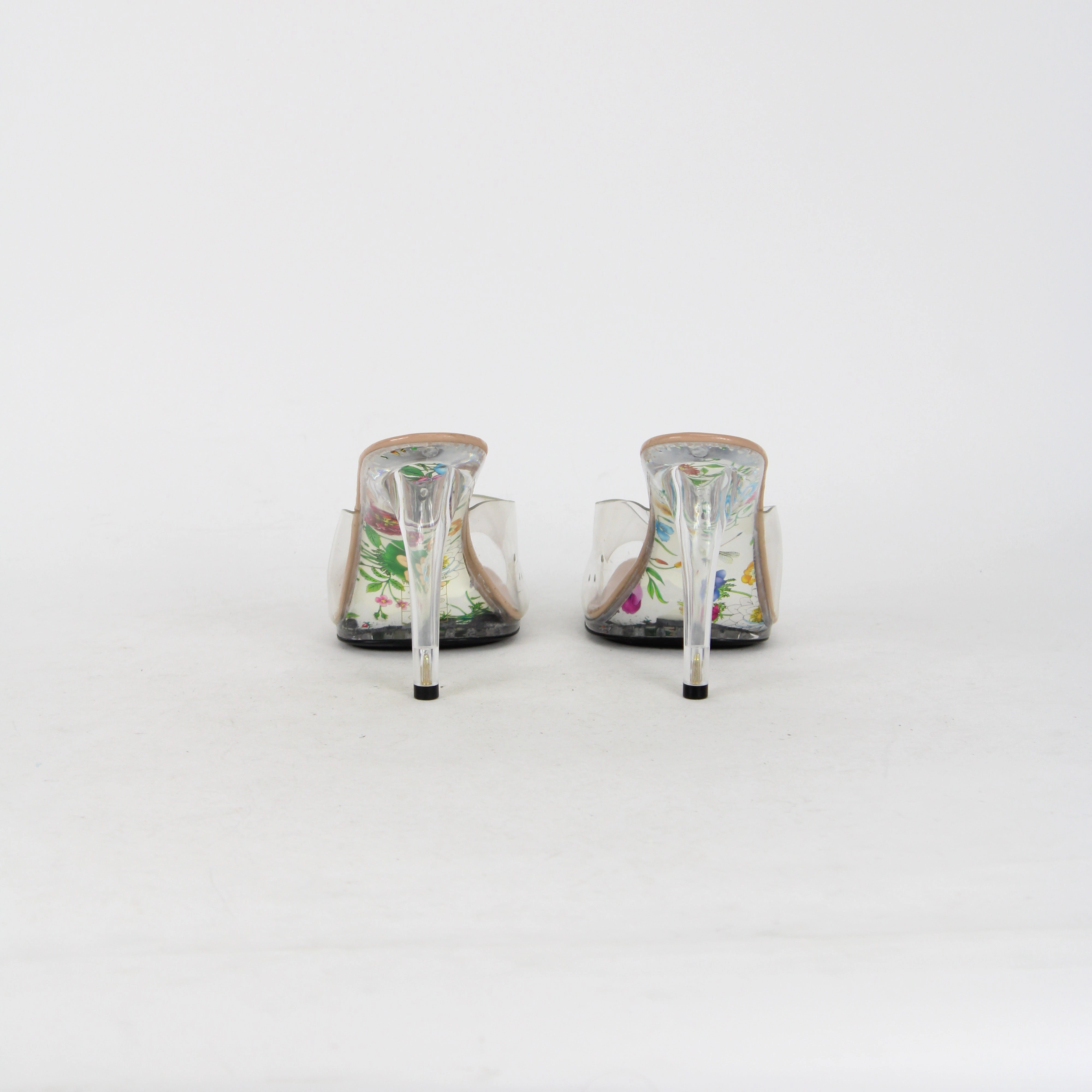 Toe Ring Heel Sandals Kayina Floral Back Mule Heels