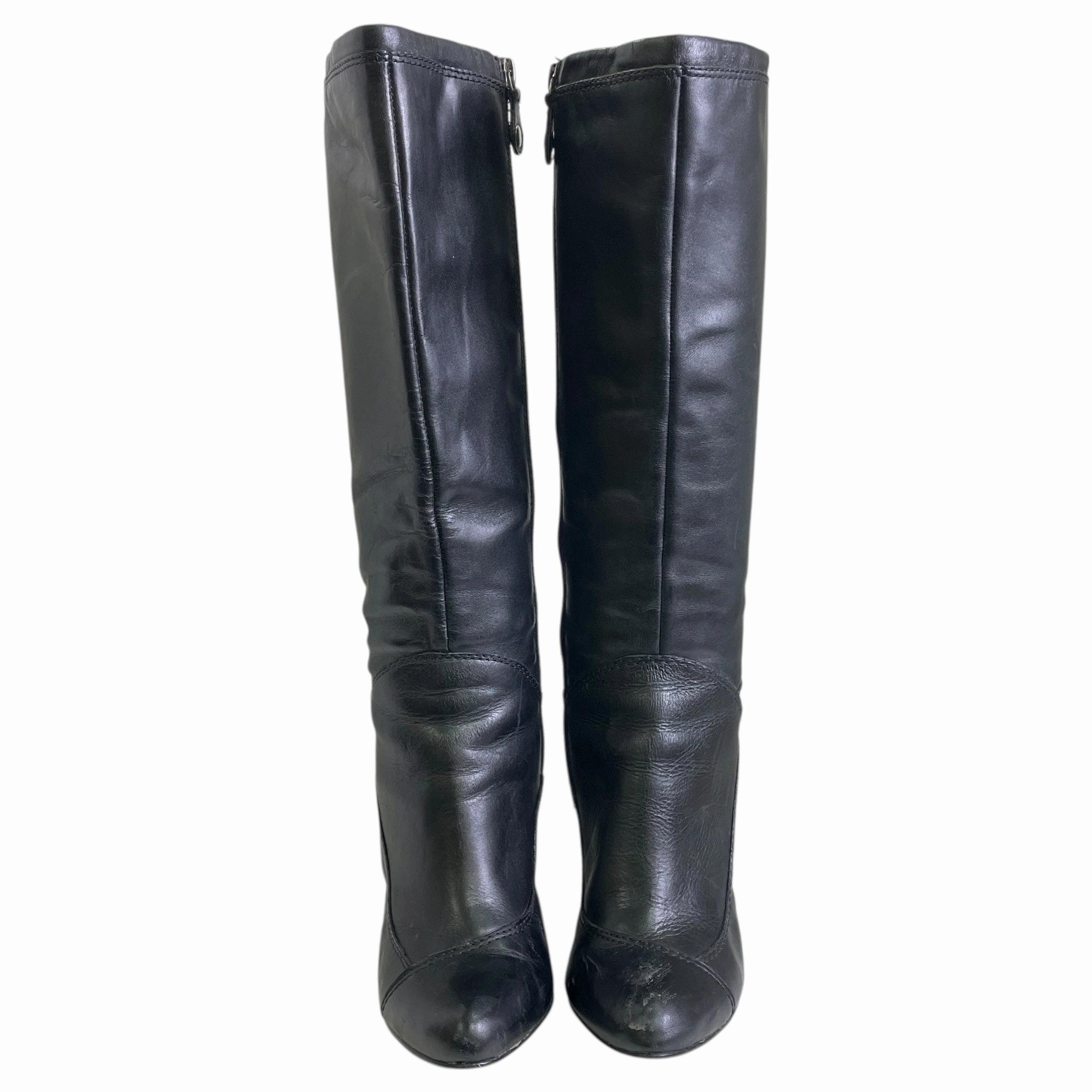 Jade Green Heels BOOTS KNEE HEELS by REBA In BLACK, Size: 8