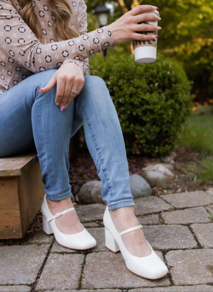 JENN ARDOR Block Heels for Women Chunky Heel, Mary Jane Closed Toe Work Pumps Comfortable Square Toe Dress Shoes