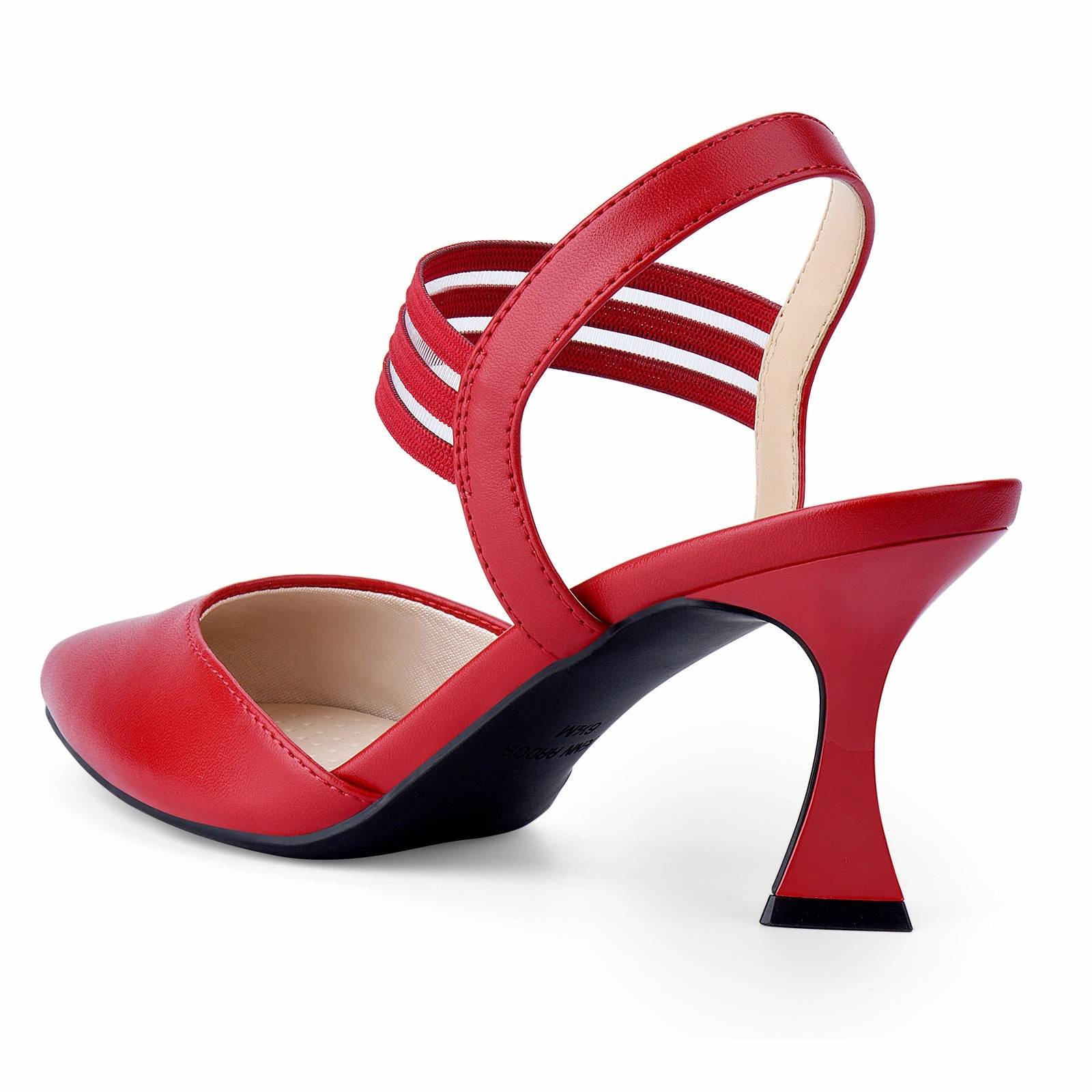 JENN ARDOR Women's Closed Toe Kitten Heels SlingBack Pumps Elastic Ankle Strap Sandals Pointed Toe Wedding Prom Dress Shoes Knee High Boots With Mid Heel