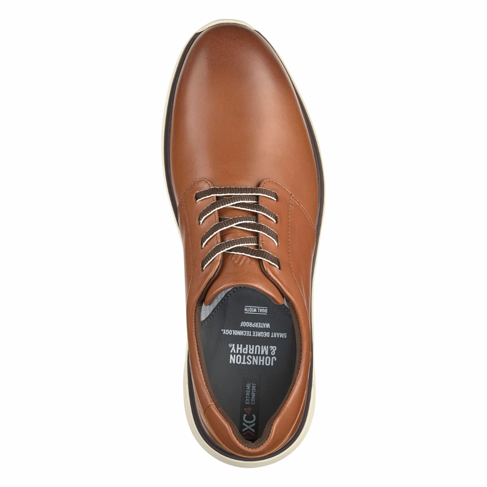 Waterproof Shoes Walking Johnston & Murphy XC4 Prentiss 2 Plain Toe Tan Leather Shoe (Men's)