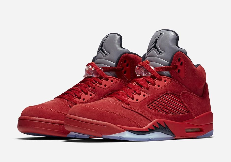 Basketball Shoes New Release Jordan 5 Red Suede Basketball Shoes