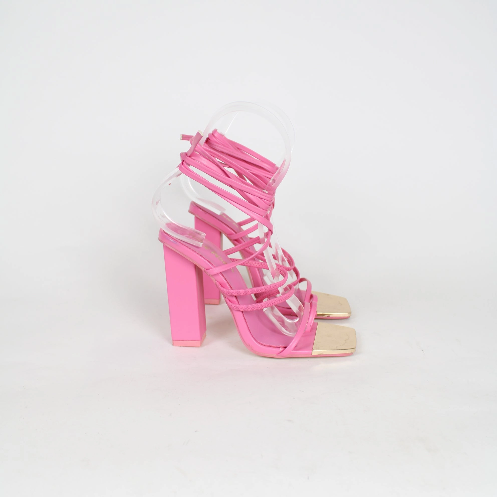 Platform High Heel Sandals Public Desire Pink Wrap Heels