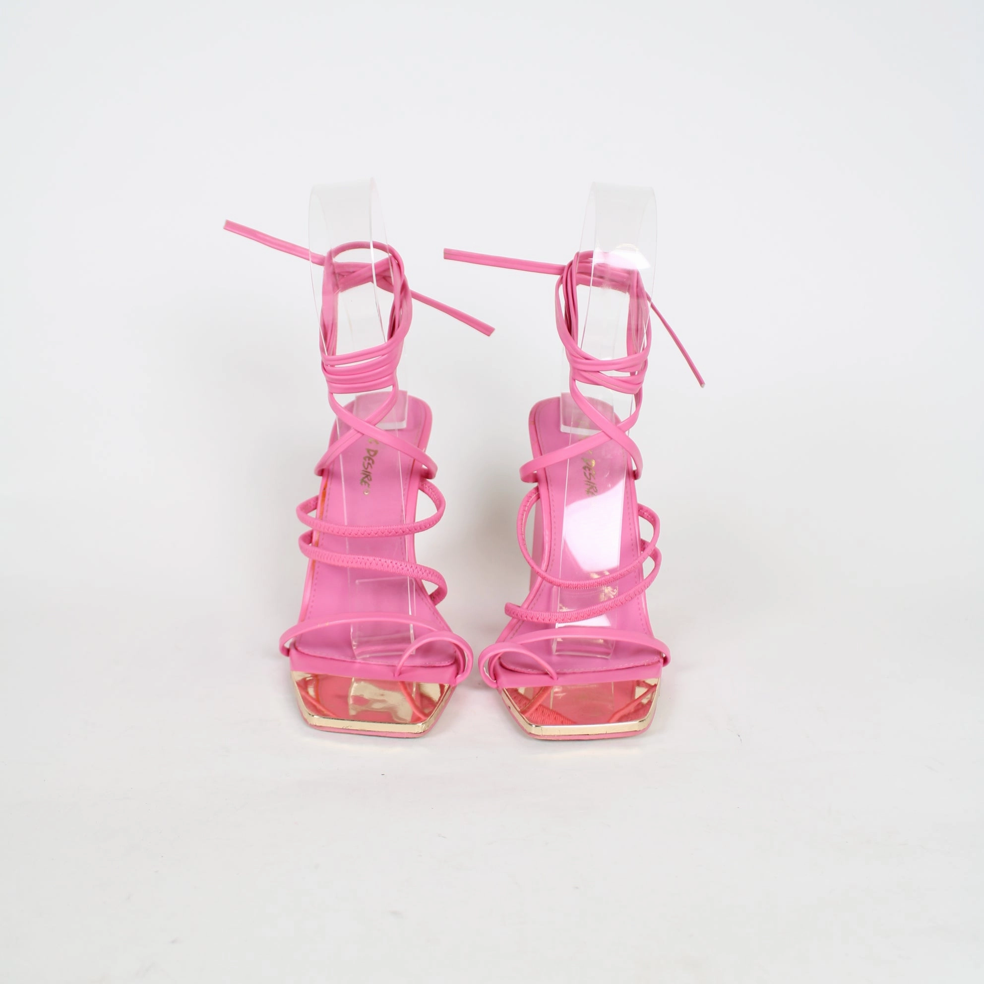 Public Desire Pink Wrap Heels High Heels Toes