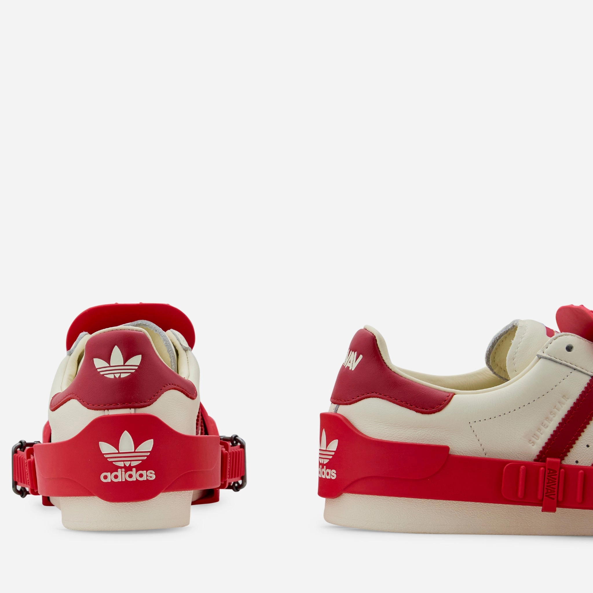 Off White Shoes Adidas Avavav x Women's Superfinger Superstar Better Scarlet | Cream White | Better Scarlet