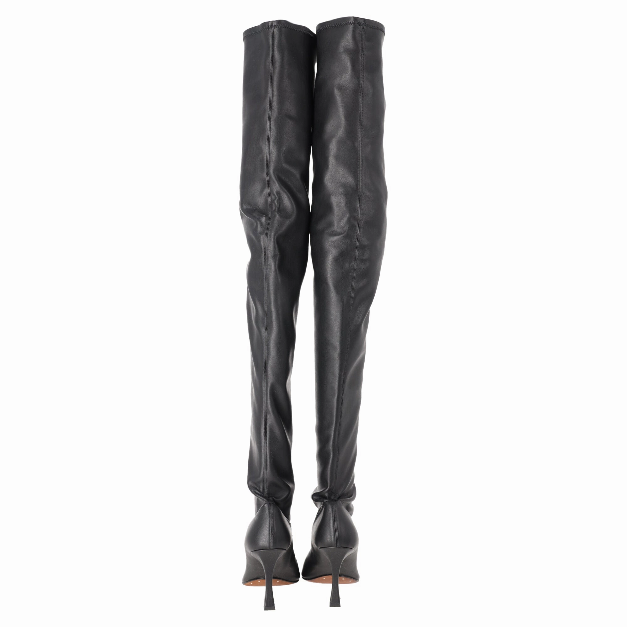 Heels Boots Proenza Schouler Trap Over-The-Knee Boots in Black Leather