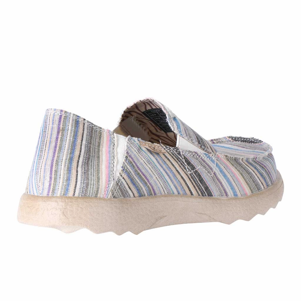 Tweed Loafers Kickback Couch 2.0 Mens Wide Beige Stripes Canvas Textile Arch Support Slip On Loafers