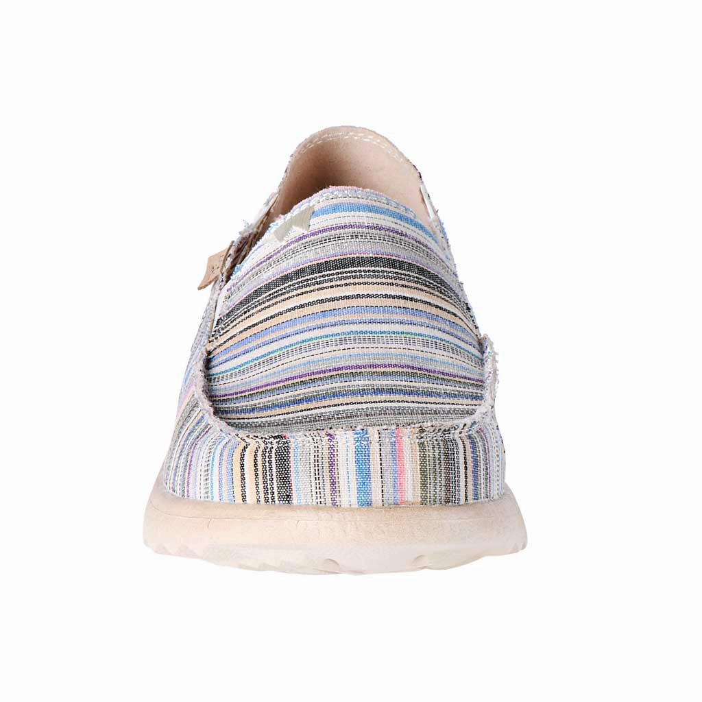 1950s Loafers Kickback Couch 2.0 Mens Wide Beige Stripes Canvas Textile Arch Support Slip On Loafers