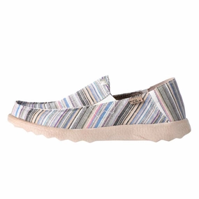 Kickback Couch 2.0 Mens Wide Beige Stripes Canvas Textile Arch Support Slip On Loafers Loafers Albany Oregon