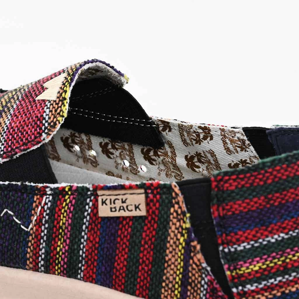 Jm Weston Loafers Kickback Couch 2.0 Mens Wide Hacky Sack Black Ethnic Weave Textile Arch Support Slip On Loafers