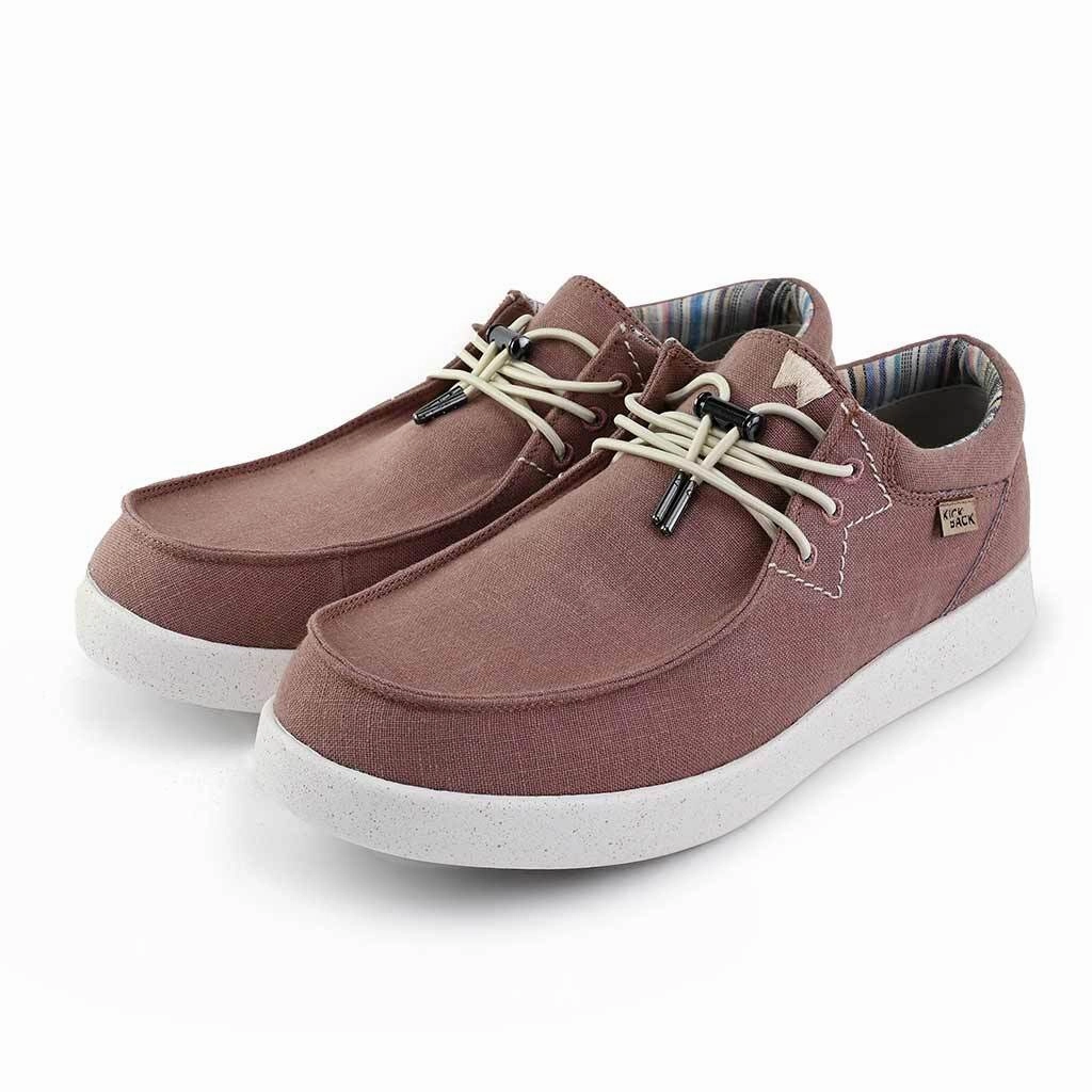 Kickback Haven Mens Dusky Pink Textile Arch Support Lace Up Loafers Loafers Men