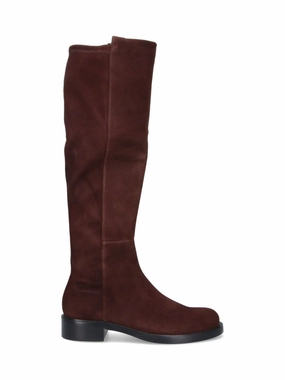 Knee High Boot Holder Knee-High Brown Suede Boots With Minimalist Design