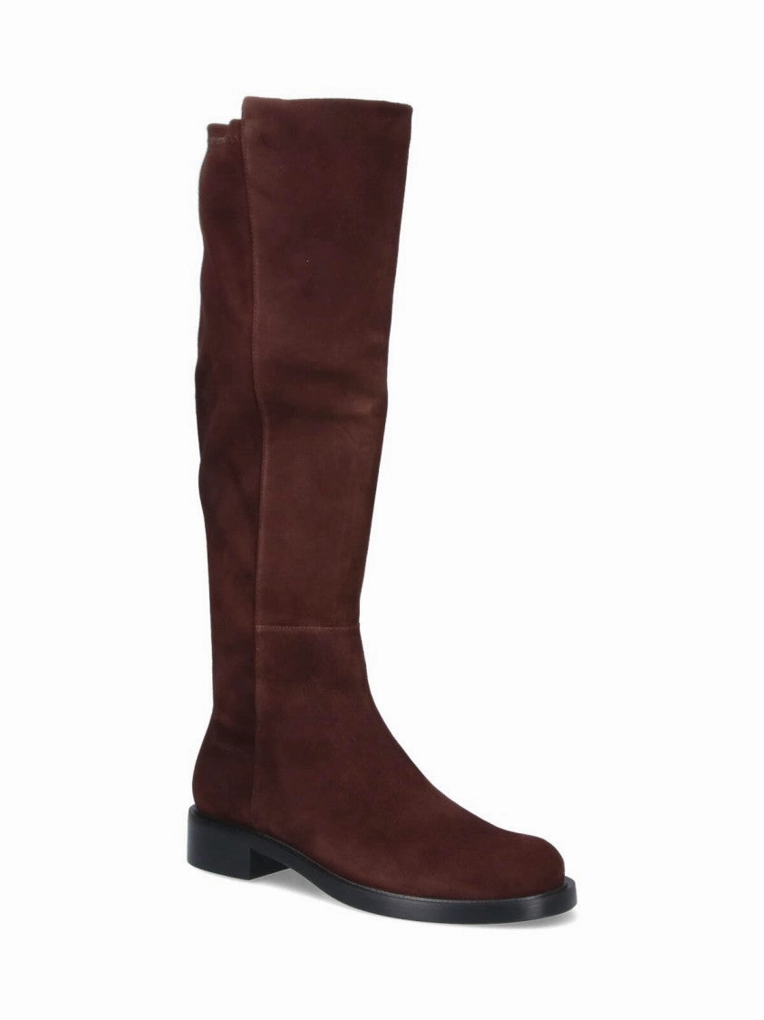 Knee-High Brown Suede Boots With Minimalist Design Knee High Boots For Petite Legs