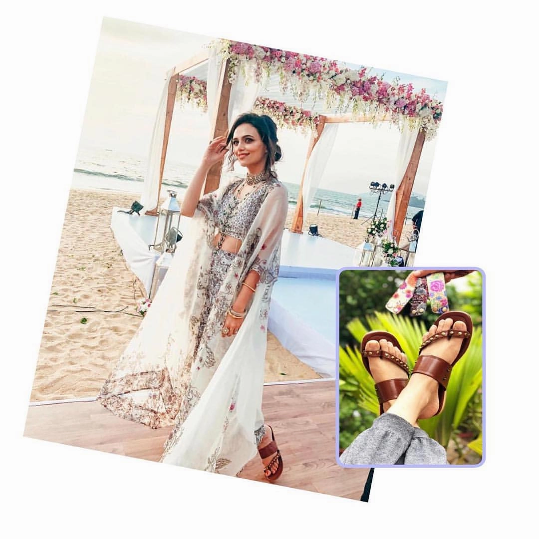 Flat Shoes Photos Kolas - Tan Open Flat Straps with Changeable Straps