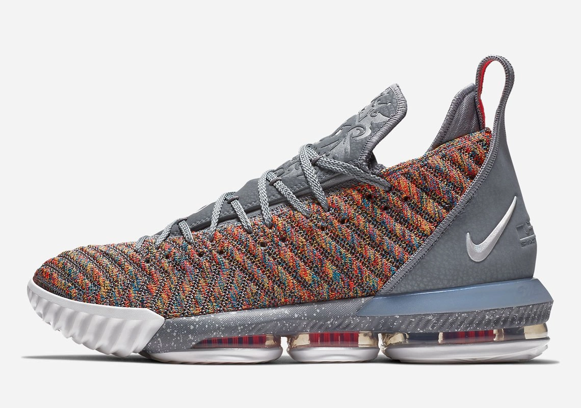 LeBron 16 Multicolor Grey Basketball Shoes Great Cheap Basketball Shoes