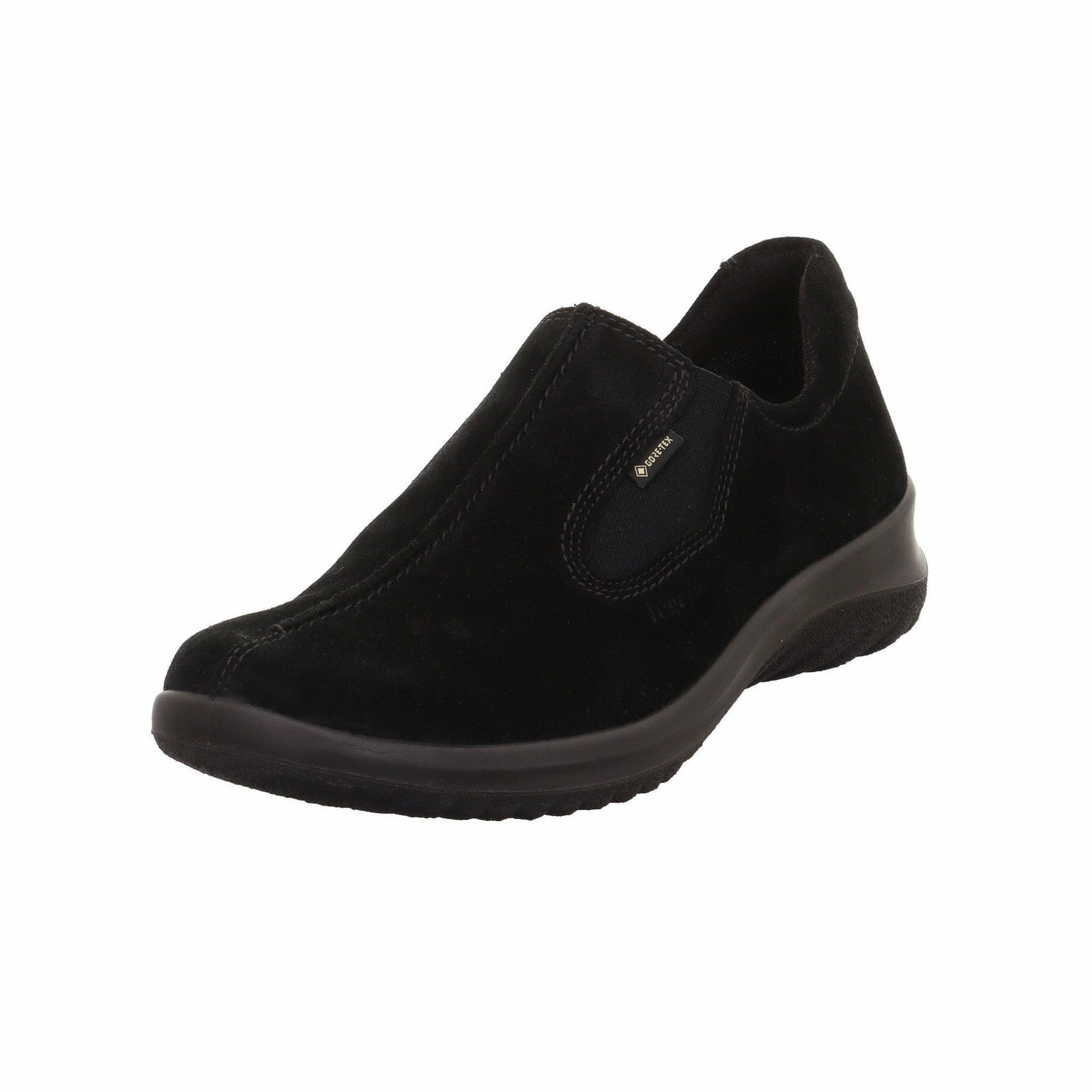 Legero 2-009568-0000 Softboot Black Waterproof Suede Slip On Loafers Loafers Socks Or No Socks