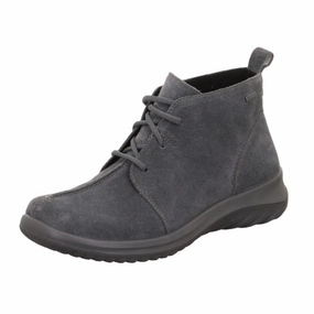 Waterproof Landscaping Shoes Legero Softboot 4.0 2-009569-2940 Ladies Grey Suede Waterproof Lace Up Ankle Boots